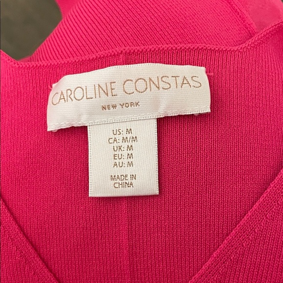 Caroline Constas Vibrant Pink Midi Dress Size Medium - Picture 5 of 6